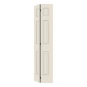 Metrie 24-in x 80-in 6-Panel Hollow Core Textured Bifold Closet Door
