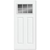 Craftsman Galvanized Steel Door - 6-Lites - Primed - Right-Hand Inswing - 34-in W x 80-in H
