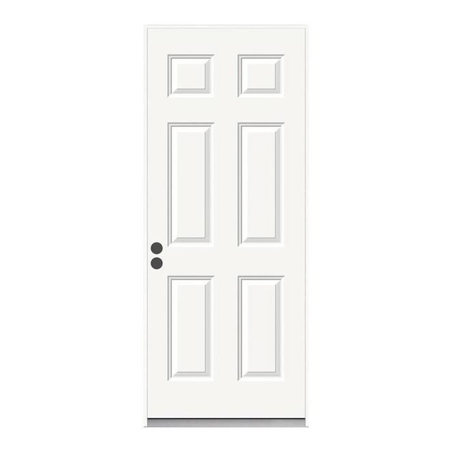 JELD-WEN Reliabilt 6-Panel Inswing Steel Entry Door 32-in x 80-in