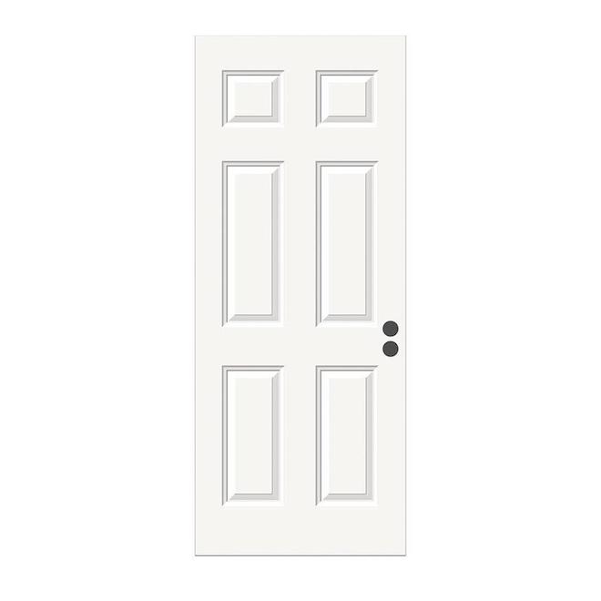 JELD-WEN Reliabilt 6-Panel Inswing Steel Entry Door 32-in x 80-in