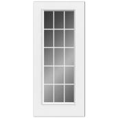 Porte d'entrée en acier JELD-WEN Reliabilt 15 verres, grilles entre vitres, 32 po x 80 po, gaucher, blanc cassé