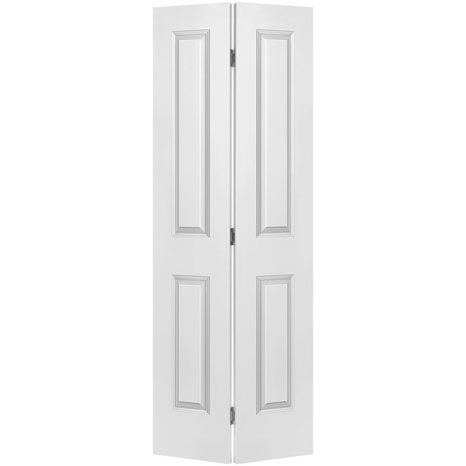 Metrie 36-in x 78-in 2-Panel Square Hollow Core Smooth Bifold Closet Door