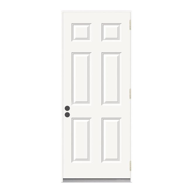 JELD-WEN Reliabilt 6-Panel Outswing Steel Entry Door 32-in x 80-in