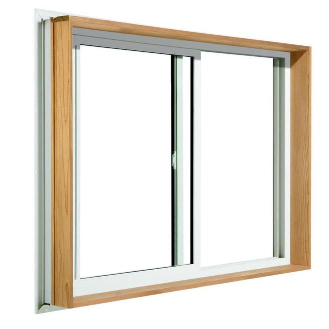 Fenêtre coulissante en vinyle à double vitrage JELD-WEN 36 x 36 Wood Buck  Low-E Argon