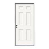 Jeld-Wen Contours Steel Door Primed 32-in x 80-in 6 Panels Right-Hand Swing