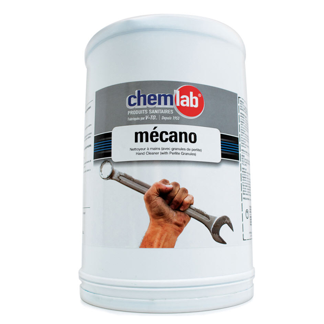 Savon pour les mains industriel Mecano ChemLab, élimine la graisse et  l'huile, avec granules de plastique, 3,5 L