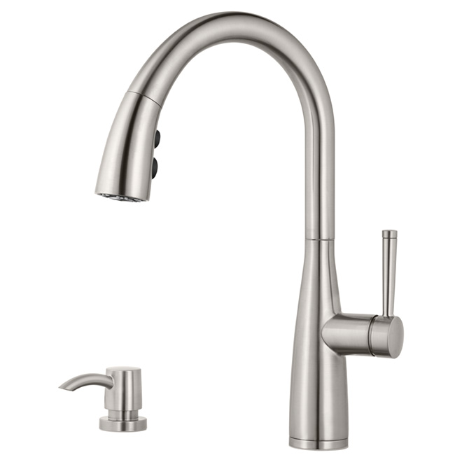 Raya Pull Out Kitchen Faucet - 3 Spray - Stainless Steel