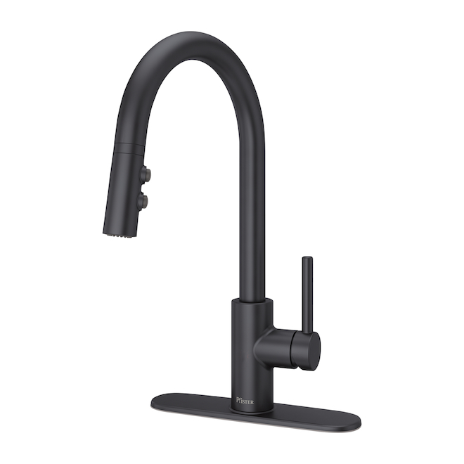 Pfister Pull-Down Kitchen Faucet - Fullerton Collection - 1-Handle - Black Matte