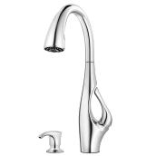 Pfister Indira Polished Chrome 1-Handle Pull-Down Kitchen Faucet with Soap Dispenser