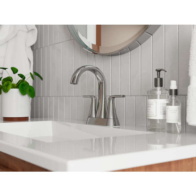 Pfister Raya Bathroom Faucet with 2 Handles and Push & Seal Drain - Polished Chrome