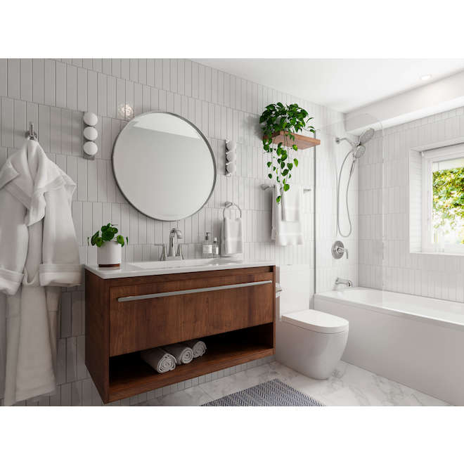 Pfister Raya Bathroom Faucet with 2 Handles and Push & Seal Drain - Polished Chrome