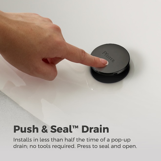 Pfister Vaneri Bathroom Faucet with 1 Handle and Push & Seal Drain - Matte Black