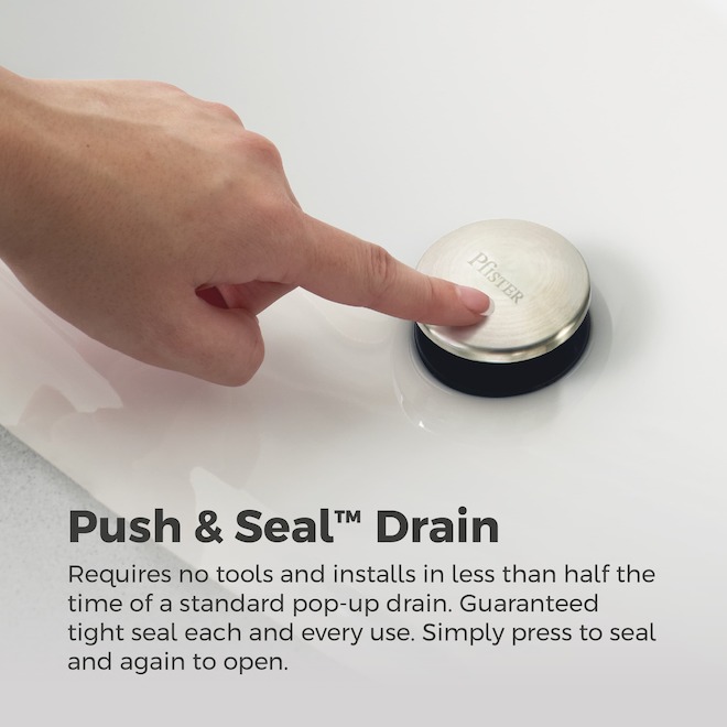 Pfister Admiral Bathroom Faucet with 1 Handle and Push&Seal Drain - Chrome