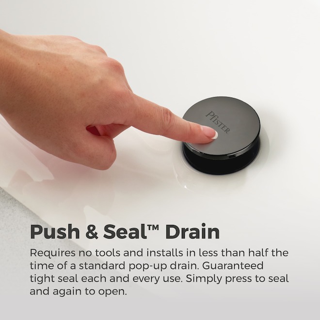 Pfister Admiral Bathroom Faucet with 1 Handle and Push&Seal Drain - Black Matte