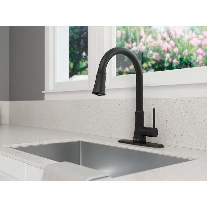 Pfister Classic Pull-Down Kitchen Faucet with 1 Handle 18.125-in - Matte Black