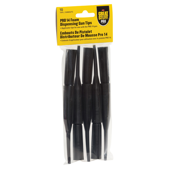 Dow Great Stuff Replacement Nozzle for Foam Guns - Black - Easy Spray Application - 10 Pack Disposable
