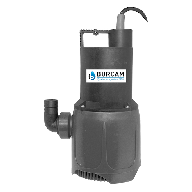 Burcam Black Thermoplastic Fountain Utility Pump - 1/3-HP - 115V - 8600 LPH