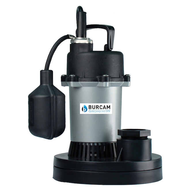 Burcam 1/4-HP Thermoplastic Submersible Sump Pump - 115V - 60 Hz - 10,600 LPH