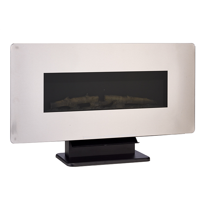 Contemporary Electric Fireplace 36 400 Sq Ft Brushed Steel