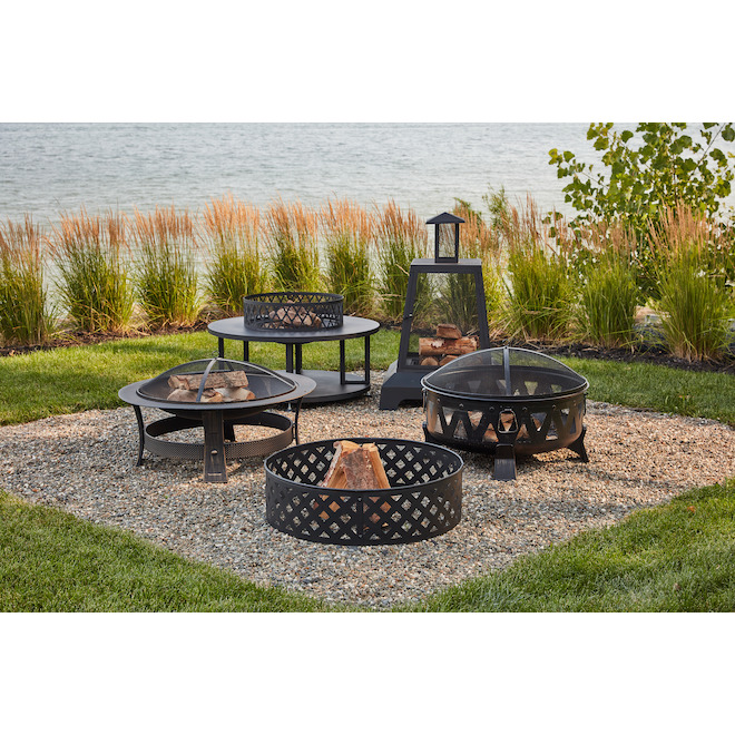 Bond 38-in Black Steel Wood-Burning Fire Pit Table