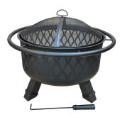 Bond 29.6-in W Matte Black Steel Round Wood-Burning Fire Pit with Cooking Grid
