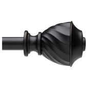 Tringle à rideaux télescopique, 48" à 88", 5/8", métal, noir