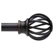 "Coppola" Curtain Rod - 48" to 88", 5/8", Burnished Black