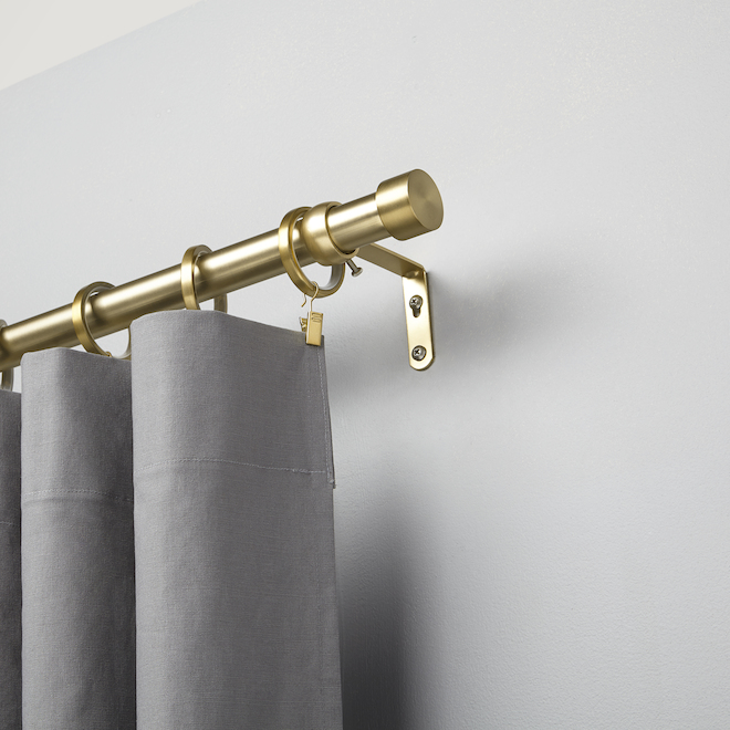 Umbra Cappa Metal Curtain Rod - Brass - 66 to 120-in