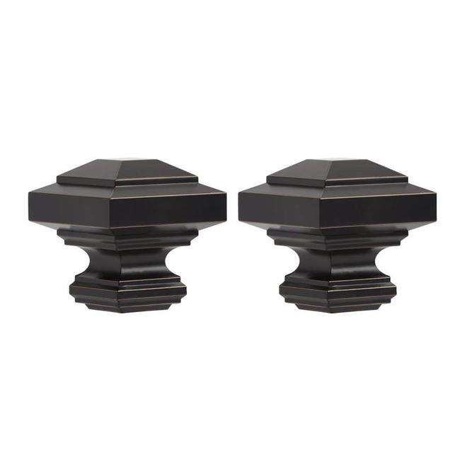 Umbra 2-Pack Black Steel Curtain Rod Finials