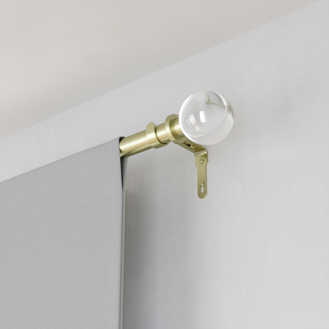 Umbra Leona Stainless Steel Curtain Rod - Brass Finish - 72 to 144-in