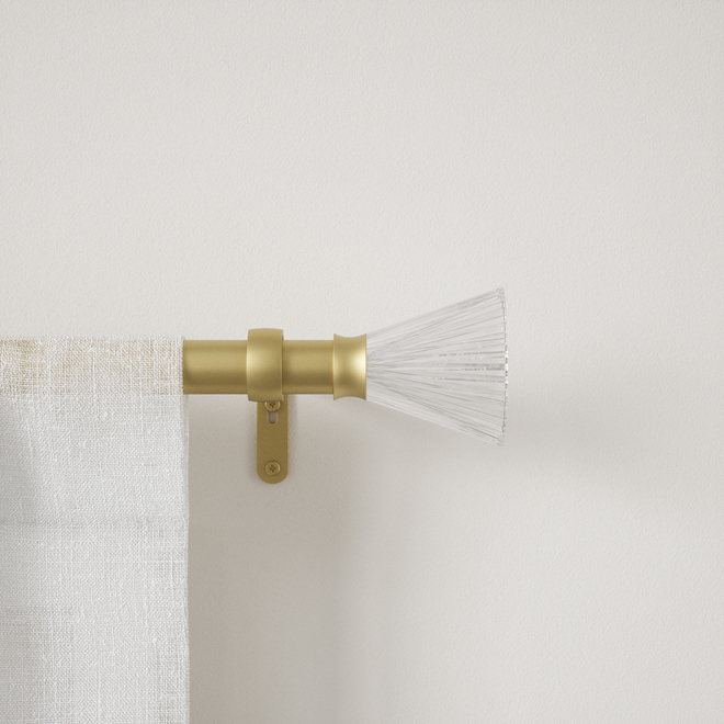 Umbra Tutu Stainless Steel Curtain Rod - Gold Finish - Glass Finials - 42 to 120-in