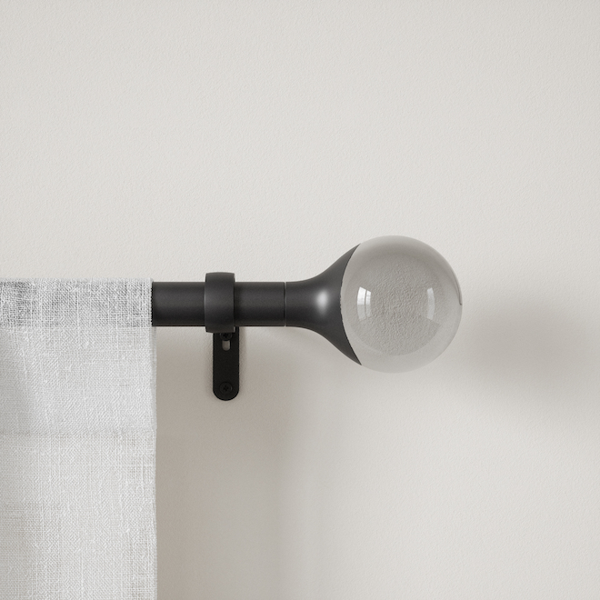 Umbra Orba Stainless Steel Curtain Rod - Matte Black - 36 to 72-in