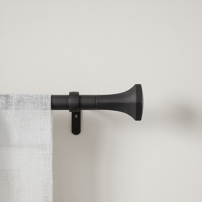 Umbra Sita Stainless Steel Curtain Rod - Matte Black - 36 to 72-in