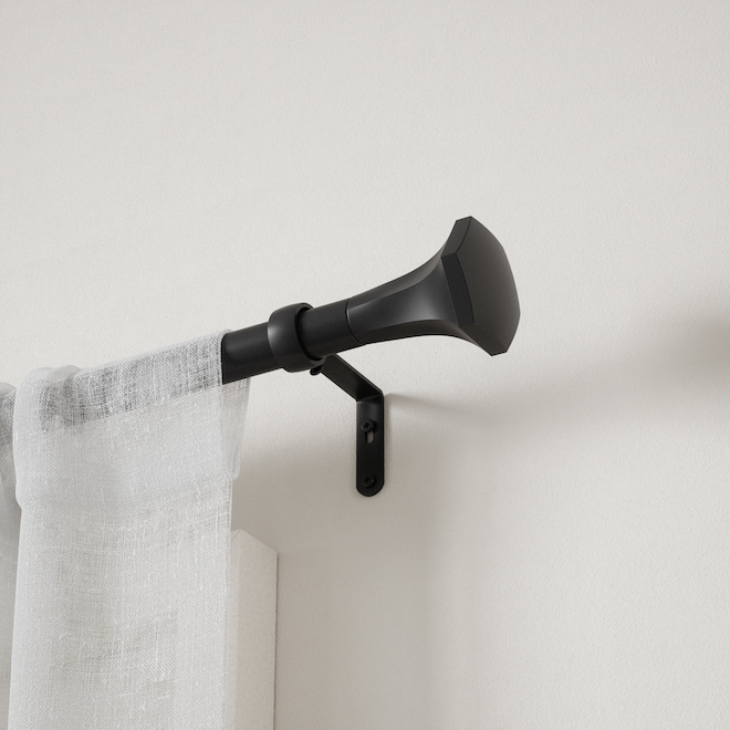 Umbra Sita Stainless Steel Curtain Rod - Matte Black - 36 to 72-in