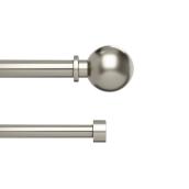 Tringle double à rideaux Bolas Umbra en acier nickel, 72 à 144 po