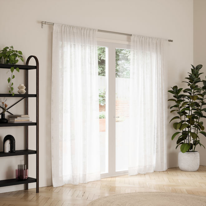 Umbra Cappa Curtain Rod in Nickel Steel - 120-180-in