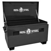 Real Steel Job Site Chest - Black - Commercial - Powder-Coated Steel - 48-in x 28-in x 25.3-in