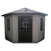 Riopel Charlevoix Shed - 10-ft W x 10-ft L - Ventilated Softfit - Lockable Door