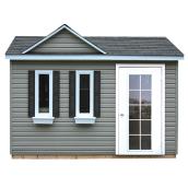 Riopel Mauricie Dormer Garden Shed - Vinyl and Resin - Steel Door - 10-ft W x 10-ft D