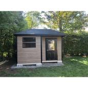Riopel Karina Garden Shed - L-Shaped - One Lockable Door - Vented Soffit