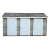 Riopel Indispensable Garden Shed - 3 Lockable Steel Doors - Vented Soffit - Designed for Multi-unit Dwellings
