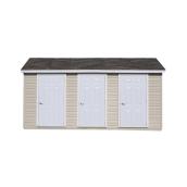 Riopel Indispensable Garden Shed - For Multi-Dwellings - 3 Lockable Steel Doors - Vented Soffit