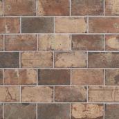 Allen + Roth Broadmeadow Brick 4-in x 8-in Brown Porcelain Floor and Wall Tile - 40-Pack