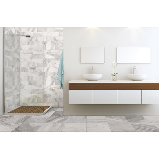 Style Selections Sovereign Stone 1 Pearl Porcelain Marble Floor and Wall Tile 6-in x 12-in