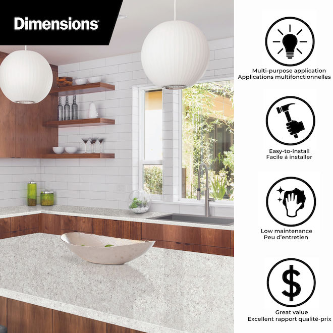 Belanger Laminates Countertop End Cap Kit - Laminate - Andino White - 1/2-in W x 28-in L