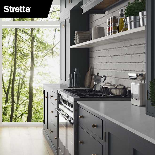 Comptoir de cuisine BL Stretta en stratifié droit de 72 po, gris