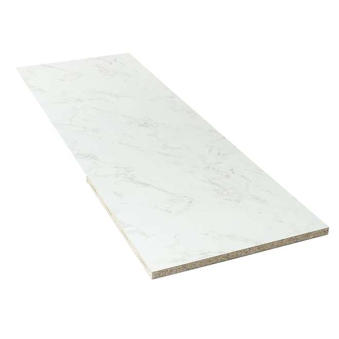 Belanger Laminates Stretta 72-in White Marble-Look Right-Hand Miter Laminate Kitchen Countertop