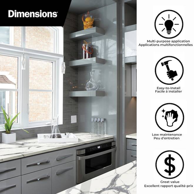 Bélanger Laminés White Laminate Kitchen Countertop End Cap