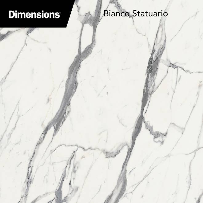 Bélanger Laminés Kitchen Island Countertop - Bianco Statuario - Post-Formed Laminate - 10-ft L x 25.25-in W