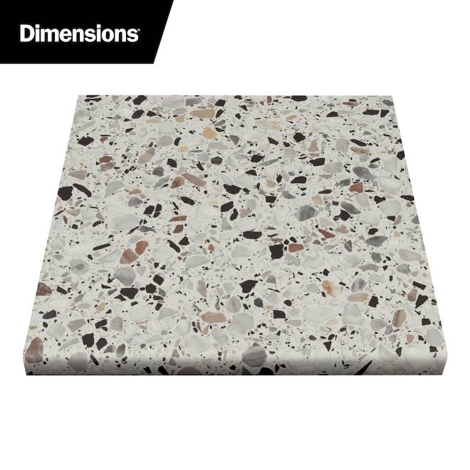 Comptoir de cuisine BL Dimensions de Bélanger Laminés en stratifié droit de 96 po, terrazzo